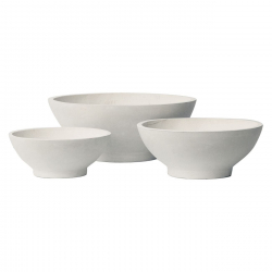 FLOWER POT-9  Set 3 τεμαχίων Απόχρωση Milk White  Φ45x18 - Φ55x22 - Φ74x30cm