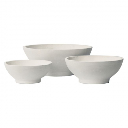 FLOWER POT-9  Set 3 τεμαχίων Απόχρωση Milk White  Φ45x18 - Φ55x22 - Φ74x30cm