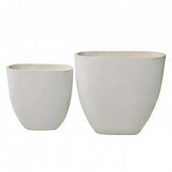 FLOWER POT-14 Set 2 τεμαχίων Απόχρωση Milk White  56x27x56cm + 76x37x71cm