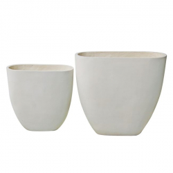 FLOWER POT-14 Set 2 τεμαχίων Απόχρωση Milk White  56x27x56cm + 76x37x71cm