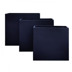 FLOWER POT-13 Set 3 τεμαχίων Απόχρωση Black  61x26x61 + 71x31x71 + 81x36x81