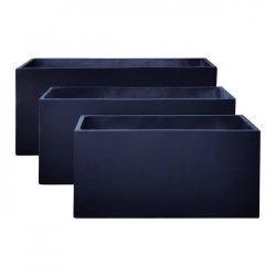 FLOWER POT-12 Set 3 τεμαχίων: 80x40x40cm + 100x45x45cm + + 122x55x55 Απόχρωση Dark Grey  Set 3 τεμαχίων