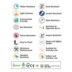 HPL (High Pressure Laminated) Επιφάνεια Τραπεζιού Απόχρωση Cement  60x110cm/12mm
