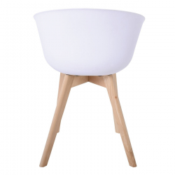 OPTIM Πολυθρόνα PP Άσπρο, Ύφασμα Lime, Ξύλινο πόδι Οξιά  54x51x79cm