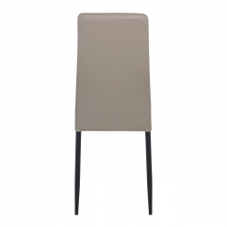 JETTA Καρέκλα Τραπεζαρίας - Κουζίνας, Μέταλλο Βαφή Μαύρο, Pvc Cappuccino Full K/D Συσκ.6  40x50x95cm