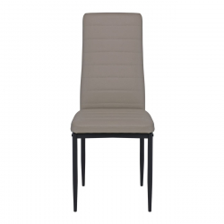 JETTA Καρέκλα Τραπεζαρίας - Κουζίνας, Μέταλλο Βαφή Μαύρο, Pvc Cappuccino Full K/D Συσκ.6  40x50x95cm