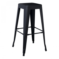 RELIX Σκαμπό Bar Στοιβαζόμενο, Μέταλλο Βαφή Μαύρο Extra Matte  42x42 H.76cm