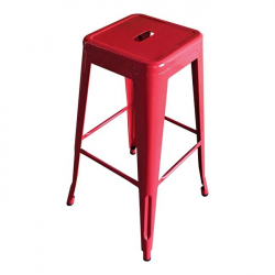 RELIX Σκαμπό Bar Στοιβαζόμενο, Μέταλλο Βαφή Κόκκινο  42x42 H.76cm