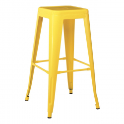 RELIX Σκαμπό Bar Στοιβαζόμενο, Μέταλλο Βαφή Κίτρινο  42x42 H.76cm