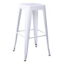 RELIX Σκαμπό Bar Στοιβαζόμενο, Μέταλλο Βαφή Άσπρο  42x42 H.76cm