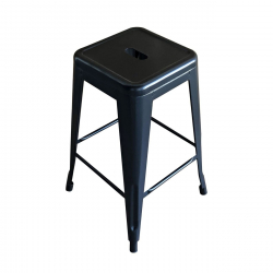 RELIX Σκαμπό Bar H.65cm, Στοιβαζόμενο, Μέταλλο Βαφή Μαύρο  42x42 H.65cm