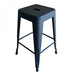 RELIX Σκαμπό Bar H.65cm, Στοιβαζόμενο, Μέταλλο Βαφή Μαύρο Extra Matte  42x42 H.65cm