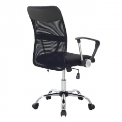 BF2401 Πολυθρόνα Γραφείου Βάση Χρώμιο, Ύφασμα & Mesh Απόχρωση Μαύρο  59x59x92/102cm