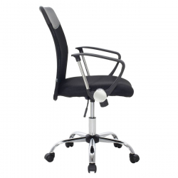 BF2401 Πολυθρόνα Γραφείου Βάση Χρώμιο, Ύφασμα & Mesh Απόχρωση Μαύρο  59x59x92/102cm