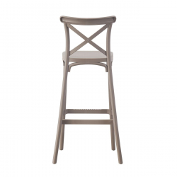 DESTINY Σκαμπό BAR με Πλάτη, PP Mocha  50x46x74/101cm