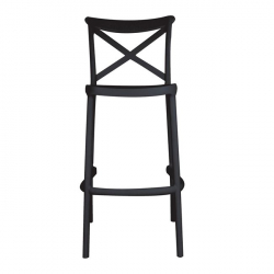 DESTINY Σκαμπό BAR με Πλάτη, PP Ανθρακί  50x46x74/101cm