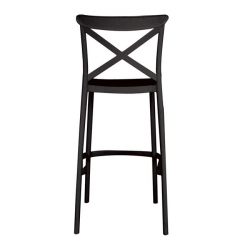 DESTINY Σκαμπό BAR με Πλάτη, PP Ανθρακί  50x46x74/101cm