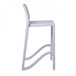 GIANO Σκαμπό BAR με Πλάτη, PP-UV Άσπρο, Στοιβαζόμενο, Ύψος Καθίσματος 75cm  46x47x75/100cm