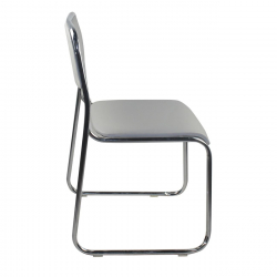 CAMPUS Καρέκλα Επισκέπτη Γραφείου, Στοιβαζόμενη Χρώμιο Μέταλλο, Soft Pu Γκρι  51x49x78cm