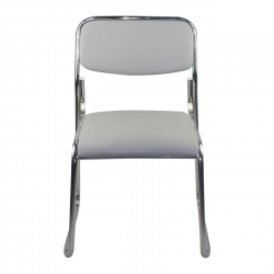 CAMPUS Καρέκλα Επισκέπτη Γραφείου, Στοιβαζόμενη Χρώμιο Μέταλλο, Soft Pu Γκρι  51x49x78cm