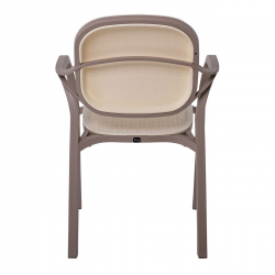 LUNA Πολυθρόνα Κήπου Στοιβαζόμενη, PP Απόχρωση Cappuccino & Μπεζ(Rattan Look)  58x58x84cm