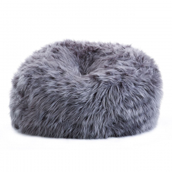 BIGO LUXURY Πουφ Τεχνητή Γούνα Απόχρωση Ανθρακί, Αποσπώμενο Κάλυμμα -  Εσωτερικού χώρου  110x110x86cm