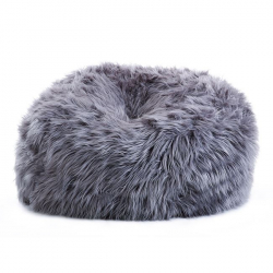 BIGO LUXURY Πουφ Τεχνητή Γούνα Απόχρωση Ανθρακί, Αποσπώμενο Κάλυμμα -  Εσωτερικού χώρου  110x110x86cm