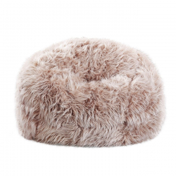 BIGO LUXURY Πουφ Τεχνητή Γούνα Απόχρωση Sand, Αποσπώμενο Κάλυμμα - Εσωτερικού χώρου  110x110x86cm