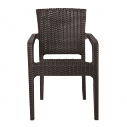 LORA Πολυθρόνα Κήπου Στοιβαζόμενη, PP (Rattan Look) Απόχρωση Καφέ Σκούρο  57x57x87cm