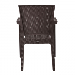 LORA Πολυθρόνα Κήπου Στοιβαζόμενη, PP (Rattan Look) Απόχρωση Καφέ Σκούρο  57x57x87cm