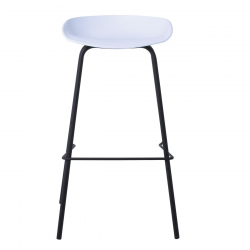 PENTOS Σκαμπό BAR, Μέταλλο Βαφή Μαύρο, PP Άσπρο  49x46x76/83cm