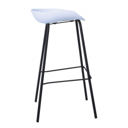 PENTOS Σκαμπό BAR, Μέταλλο Βαφή Μαύρο, PP Άσπρο  49x46x76/83cm