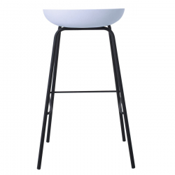 PENTOS Σκαμπό BAR, Μέταλλο Βαφή Μαύρο, PP Άσπρο  49x46x76/83cm