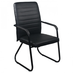 COLLET Πολυθρόνα Γραφείου Επισκέπτη Μέταλλο Μαύρο, Pu Μαύρο  54x60x96cm