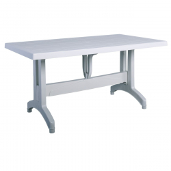 LUMAR Τραπέζι Τραπεζαρίας Κήπου - Βεράντας, PP Άσπρο 140Χ80Χ73