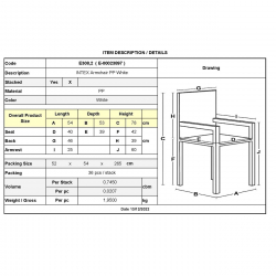 INTEX Πολυθρόνα Κήπου Στοιβαζόμενη, PP Άσπρο  54x53x78cm