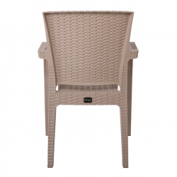 LORA Πολυθρόνα Κήπου Στοιβαζόμενη, PP (Rattan Look) Απόχρωση Cappuccino  57x57x87cm