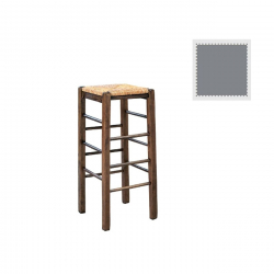 ΤΑΒΕΡΝΑΣ Σκαμπό BAR, Οξιά Βαφή Εμποτισμός Λάκα Γκρι, Κάθισμα Ψάθα  35x35x80cm