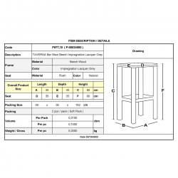 ΤΑΒΕΡΝΑΣ Σκαμπό BAR, Οξιά Βαφή Εμποτισμός Λάκα Γκρι, Κάθισμα Ψάθα  35x35x80cm