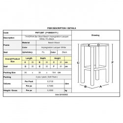 ΤΑΒΕΡΝΑΣ Σκαμπό BAR, Οξιά Βαφή Εμποτισμός Λάκα Άσπρο, Κάθισμα Pu Μαύρο  35x35x81cm