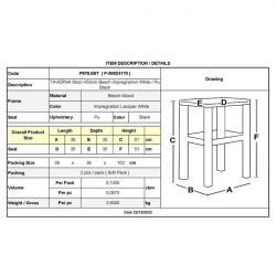 ΤΑΒΕΡΝΑΣ Σκαμπό Βοηθητικό, Οξιά Βαφή Εμποτισμός Λάκα Άσπρο, Κάθισμα Pu Μαύρο  35x35x51cm