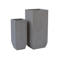FLOWER POT-1  Set 2 τεμαχίων Cement Grey  25x25x60cm 35x35x80cm