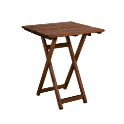 FOLDING Τραπέζι Βεράντας - Κήπου, Πτυσσόμενο, Οξυά, Βαφή Εμποτισμού Απόχρωση Καρυδί 60Χ60Χ73