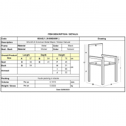 SALSA-S Πολυθρόνα Κήπου, Μέταλλο Βαφή Μαύρο, Wicker Φυσικό (χωρίς μαξιλάρι)  57x64x76cm