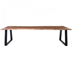 LIZARD-W Τραπέζι Τραπεζαρίας, Μέταλλο Βαφή Μαύρο, Ξύλο Ακακία Φυσικό  300x100x78cm