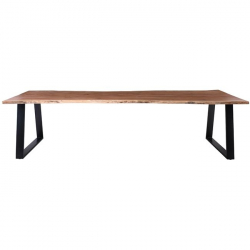 LIZARD-W Τραπέζι Τραπεζαρίας, Μέταλλο Βαφή Μαύρο, Ξύλο Ακακία Φυσικό  300x100x78cm