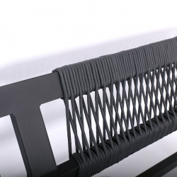 RIVIERA Set Σαλόνι Κήπου ALU: 3Θέσιος+2 Πολυθρόνες+Τραπέζι, Σκελετός & Μαξιλάρια Ανθρακί  120x62x36/184x80x82/68x80x82cm