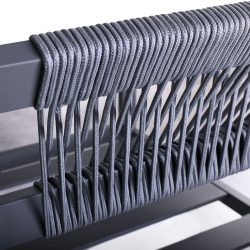 RIVIERA Set Σαλόνι Κήπου ALU: 3Θέσιος+2 Πολυθρόνες+Τραπέζι, Σκελετός & Μαξιλάρια Ανθρακί  120x62x36/184x80x82/68x80x82cm