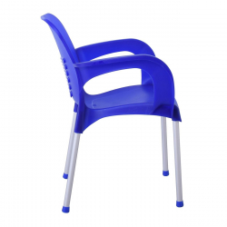 LARA-II Πολυθρόνα Dining Στοιβαζόμενη, ALU Silver, PP Μπλε  60x59x81cm