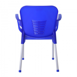 LARA-II Πολυθρόνα Dining Στοιβαζόμενη, ALU Silver, PP Μπλε  60x59x81cm